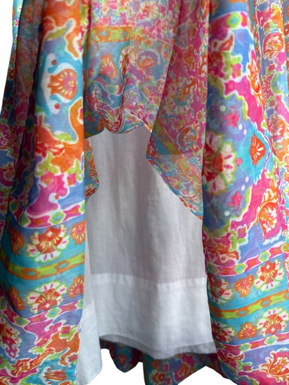 Gretchen Scott Designs Vibrant Bohemian Print 3/4 Sleeve Maxi Dress Sz L - Picture 6 of 10